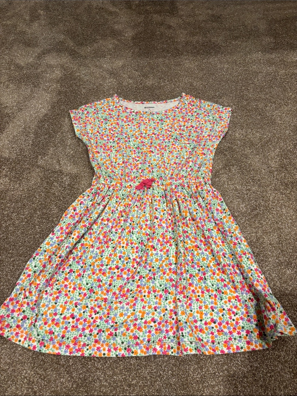 Gymboree Pink, Orange, Yellow & Green Floral Short-Sleeve Dress